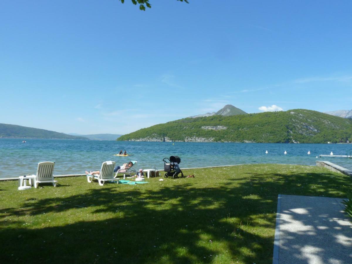 la baie des voiles ,vue lac d'Annecy ,plage privée Duingt Exterior foto